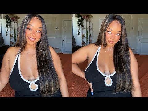 My #1 favorite wig for having a melted lace! | Isee Hair Brown highlight wig | install