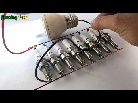 Amazing create 220v free electricity energy with spark plug 100% for using at home #engineering