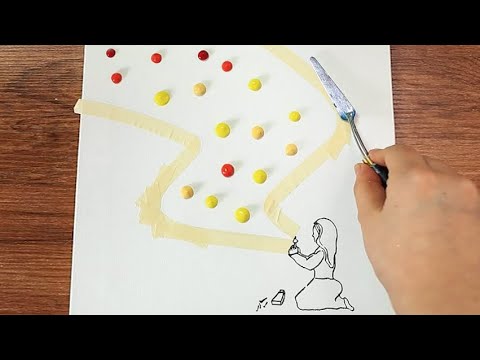 The Little Match Girl Acrylic Painting on Canvas Step by Step #372-Satisfying ASMR - Serena Art