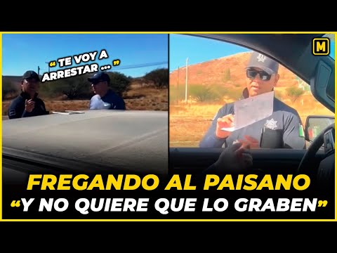 Policías paran a PAISANOS y se molesta cuando lo GRABAN