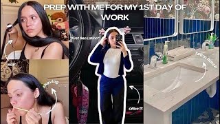 Prep + Grwm for my first day at my big girl job 👩🏻‍💻✨☕️