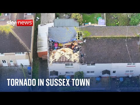 Tornado blows roof off Sussex home