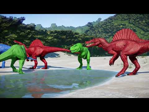 New Dino T-Rex vs IRex Color Pack Dinosaurs Battle in Jurassic World Evolution Dinosaur Fight Team