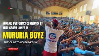 COMEBACK (unikumbuke) FT KHALIGRAPH JONES PERFORMANCE in MURURIA BOYZ HIGH SCHOOL