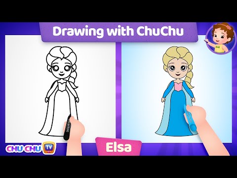 How to Draw Elsa? - More Drawings with ChuChu – ChuChu TV Drawing for Kids Step by Step