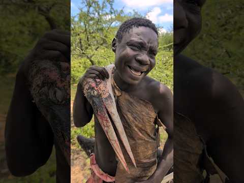 Hadzabe morning Successful hunt Marabou Stork 😱😲‼️#africa #culture