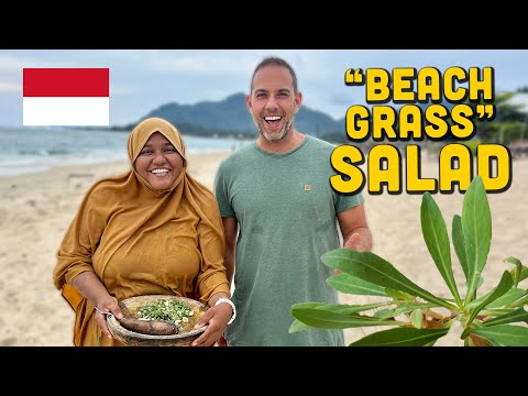 Incredible "Beach Grass" Salad with Roast Coconut Dressing...Indonesian Vegan Food!