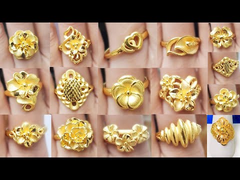 Latest Designs Of Gold Rings For Womens | gold Finger Ring Designs For Ladies With Stones | T.F.