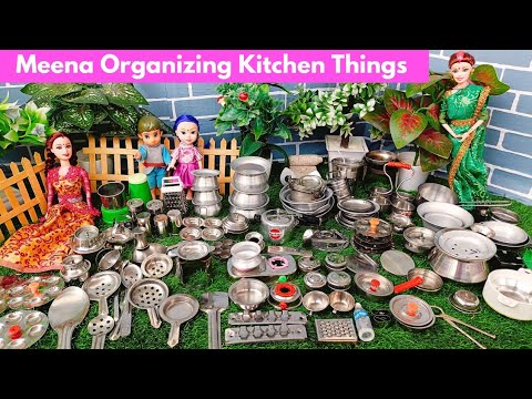 Barbie Doll Arranging Miniature Kitchen Things || Barbie Show Tamil #barbiedoll #barbiegirl