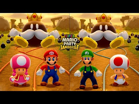 Super Mario Party Jamboree - The Top Lucky Minigames - Mario vs Luigi vs Toad vs Toadette