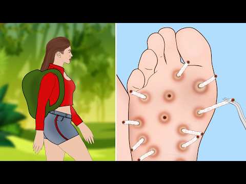 ASMR Remove Parasitic Maggots from foot | Severely injured animation