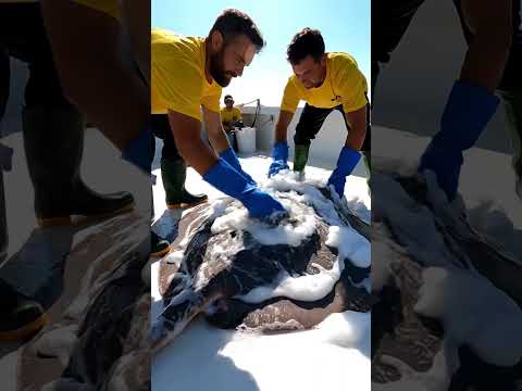 Stingray Trapped in Fishing Net Rescued at Sea 🌊🦈➡️💙
