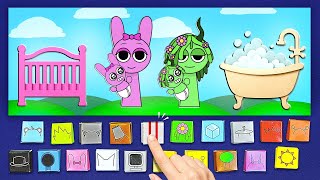 Sprunki se convierte en una familia 💖 Rescata al pequeño en el cuaderno de juego de papel