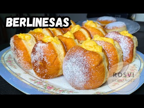 Berlinesas, pelonas o donas rellenas de manjar o crema pastelera estilo Veracruz, riquísimas!!