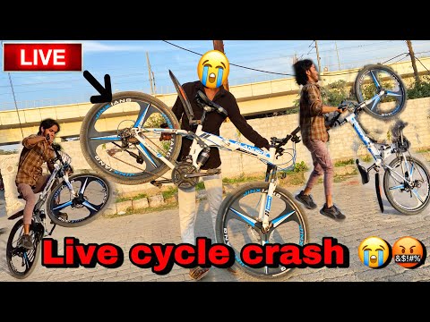 live my cycle crash😭😱 please support me￼  YouTube family 🙏 #cyclewheelie #cyclestunt #crash