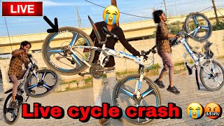 live my cycle crash😭😱 please support me￼  YouTube family 🙏 #cyclewheelie #cyclestunt #crash