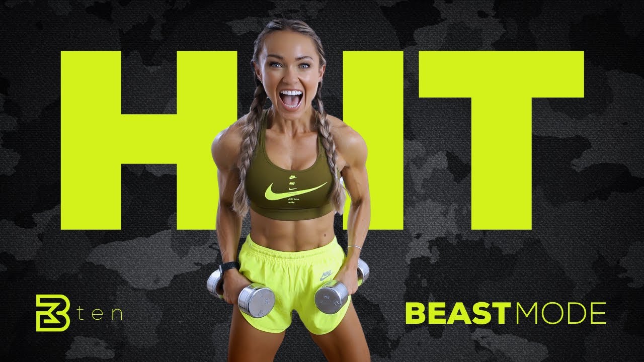 BEASTMODE HIGH INTENSITY - Dumbbell HIIT Cardio Workout - Day 10 - Caroline Girvan