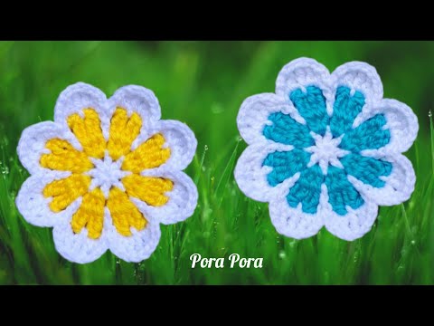 Crochet Flower Coaster I Crochet 8 Petals Flower I Crochet Large Flower