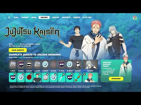 VAZOU AGORA! NOVO *MINI PASSE GRÁTIS de JUJUTSU KAISEN* no FORTNITE CAPÍTULO 6! (NOVAS SKINS GRÁTIS)