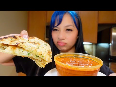 Indian food mukbang in my Airbnb