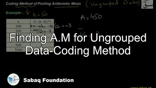 A.M  for Ungrouped Data by Coding Method