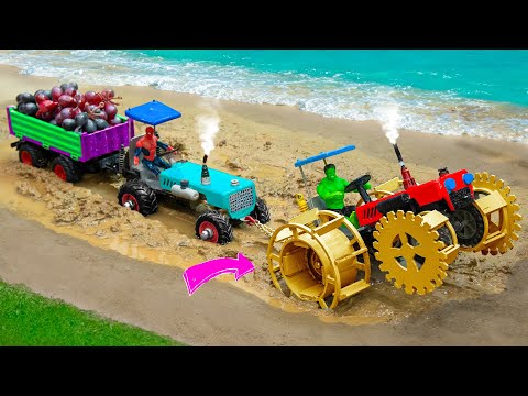 diy tractor making heavy loading rickshaw new technology science project | truck stuck in mud