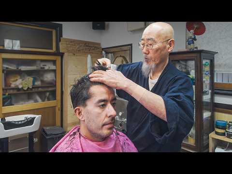 💈 ASMR Haircut & Shave at 105 Year Old Japanese Barbershop | Yamaguchi Barber X Nomad Barber