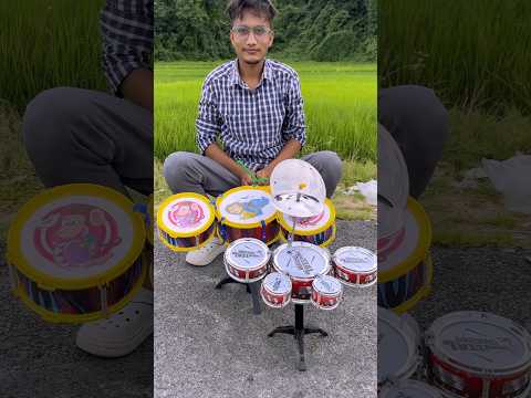 Hip Hop Drums Set And Jazz Musical Drums Band Instruments with 7 Drums, 2 Dish, 4 Cymbal & Sticks