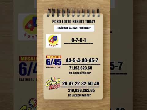 Lotto Result Today 9pm Draw September 23, 2026 PCSO # #lottoresulttoday #9pmlottoresult #lotto