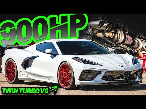 900HP STOCK ENGINE C8 Corvette on BOOST is AMAZING! (Twin Turbo V8 SCREAMS!)