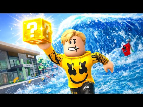 فيلم روبلوكس : في العالم ده كل 9 دقائق بيظهر تسونامي!🌊😱 لو عرفت تهرب منه بتحصل على لاكي بلوك 🍀🎁