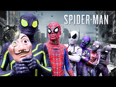 What If ALL COLOR SPIDER-MAN In 1 House? Spider-Man BATTLE with JOKER in Haunted House(Funny Action)