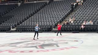 Ilia Malinin and Andrew Torgashev doing side by side back flips at Stars on Ice