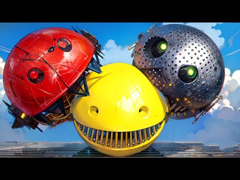 PACMAN & ROBOT PACMAN VS CARTOON CAT & MONSTER PACMAN 291