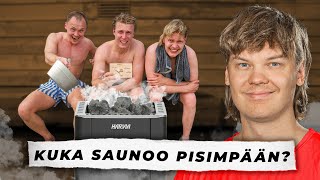 Kuka poistuu viimeisenä saunasta voittaa! (MEEMIOLYMPIALAISET)