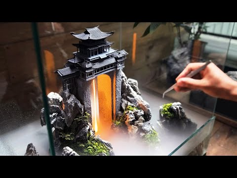 Watch This Tiny Aquarium of mini portal gateway Come To Life With LED Magic! | Micro Landscape