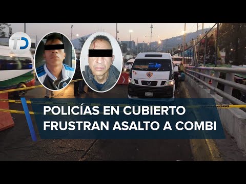 Policías frustran asalto a combi en Tlalnepantla; dos sujetos fueron detenidos