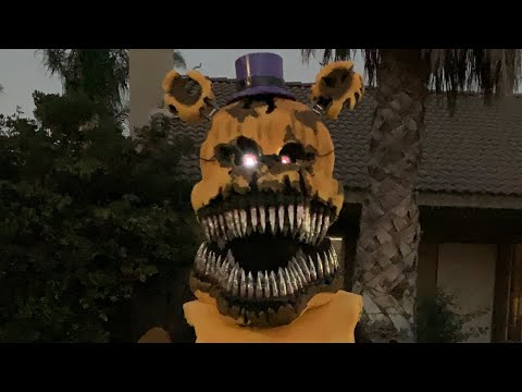 Five Nights At Freddy’s In Real Life Nightmare Fredbear - FNAF Cosplay - Mask Showcase