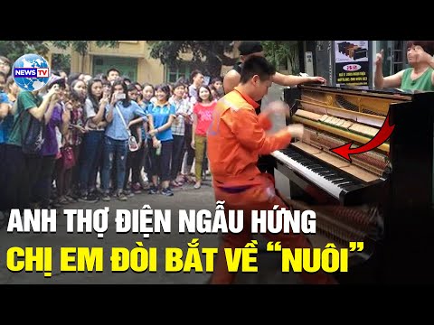 Ch*ết mê ch*ết mệt anh thợ điện với màn chơi piano ngẫu hứng giữa phố Hà Nội | News tv