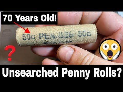 Opening 70 Year Old Unsearched Wheat Penny Rolls from Old Arcade