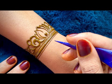 Very Beautiful Semi Bridal Henna Design for Hands | Beautiful Lotus Engagement Henna Design Tutorial