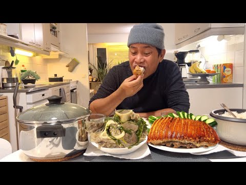 BULALO!!! CRISPY LECHON LIEMPO (PORK BELLY) Filipino Food. Mukbang.