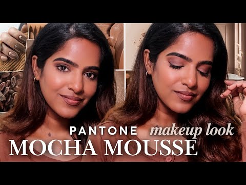 MOCHA MOUSSE MAKEUP ON INDIAN DUSKY BROWN SKIN-TAMIL MAKEUP TUTORIAL🤎