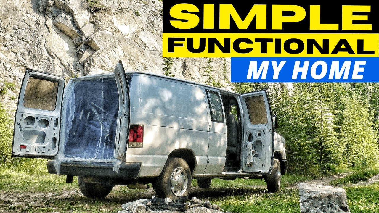 Simple DIY Camper Van Conversion Tour | Tiny House on Wheels | Ford Econoline E150 E250
