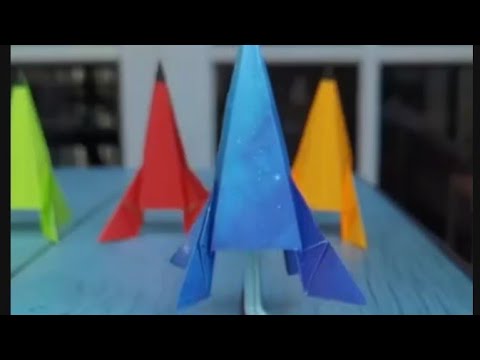 Paper rocket origami for younger kids #How to make paper rocket #papercraft