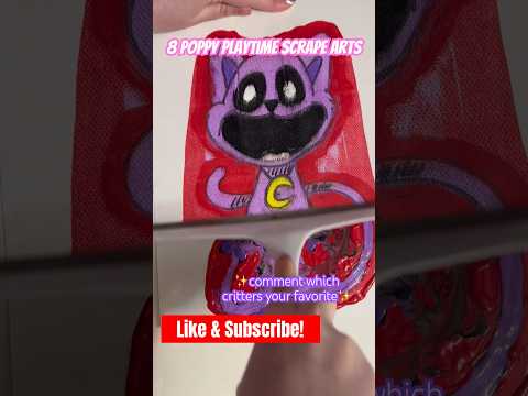 8 Satisfying Scrape Art|Smiling Critters|Poppy Playtime Art✨#poppyplaytime #smilingcritters #shorts