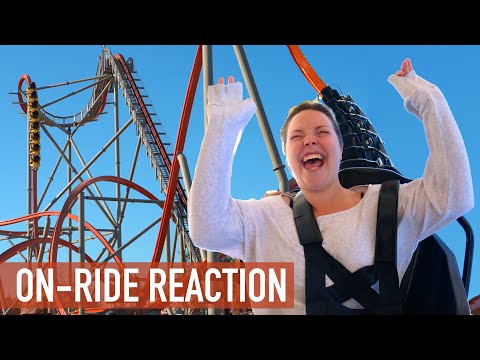 Riding Railblazer at California's Great America! CRAZY Fast Paced Single Rail Roller Coaster!