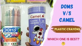 DOMS V/S CAMEL Plastic Crayons I Unboxing and Review #stationery #youtube #@WondertoysStationery