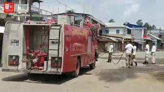 SPRAYING SODIUM HYPOCHLORITE AT KUMBI BAZAR | COVID-19 | KMC | MANIPUR POLICE | MANIPUR FIRE SERVICE
