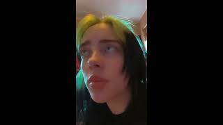 Billie Eilish's Instagram story 03/16/20